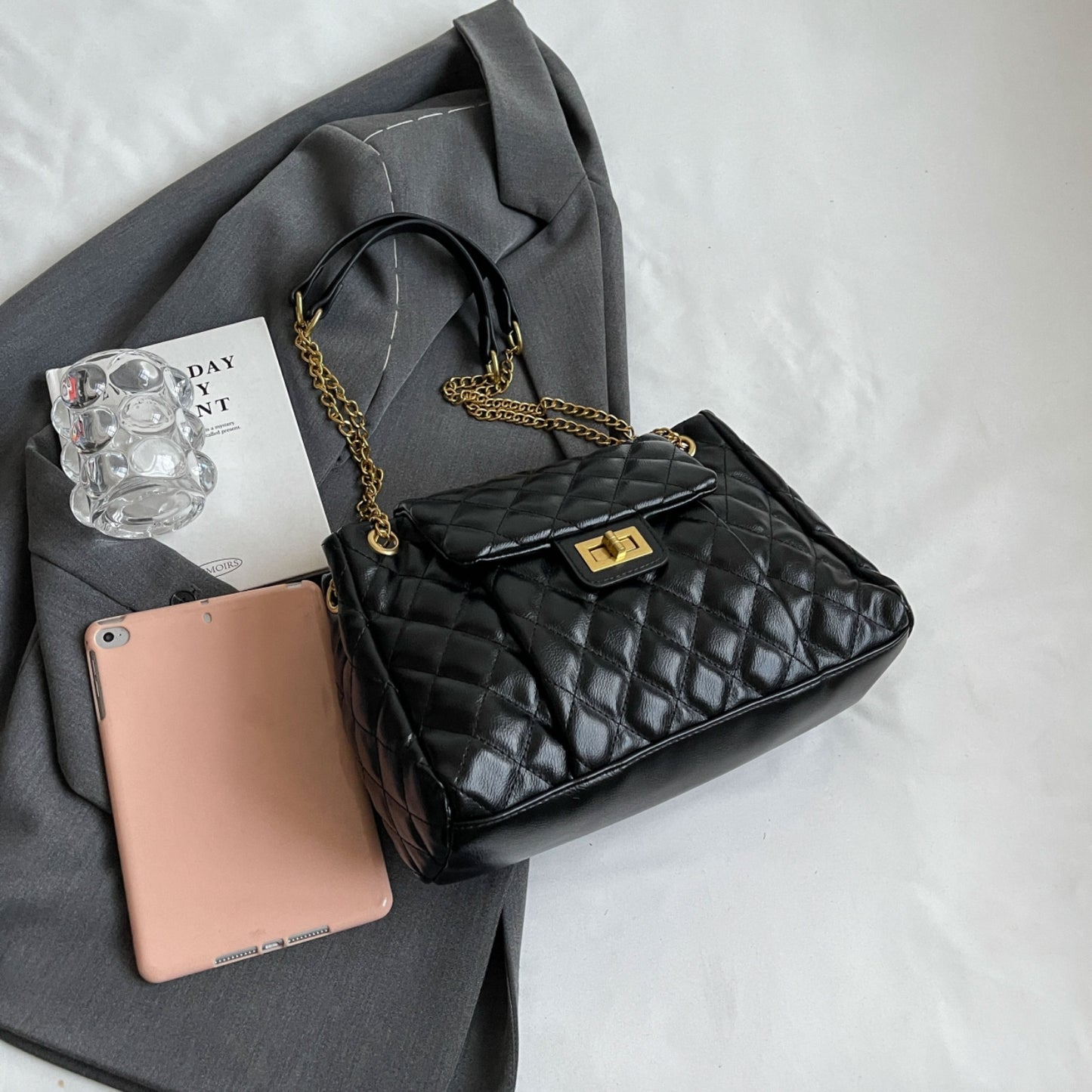PU Leather Shoulder Bag - MARIGOLD