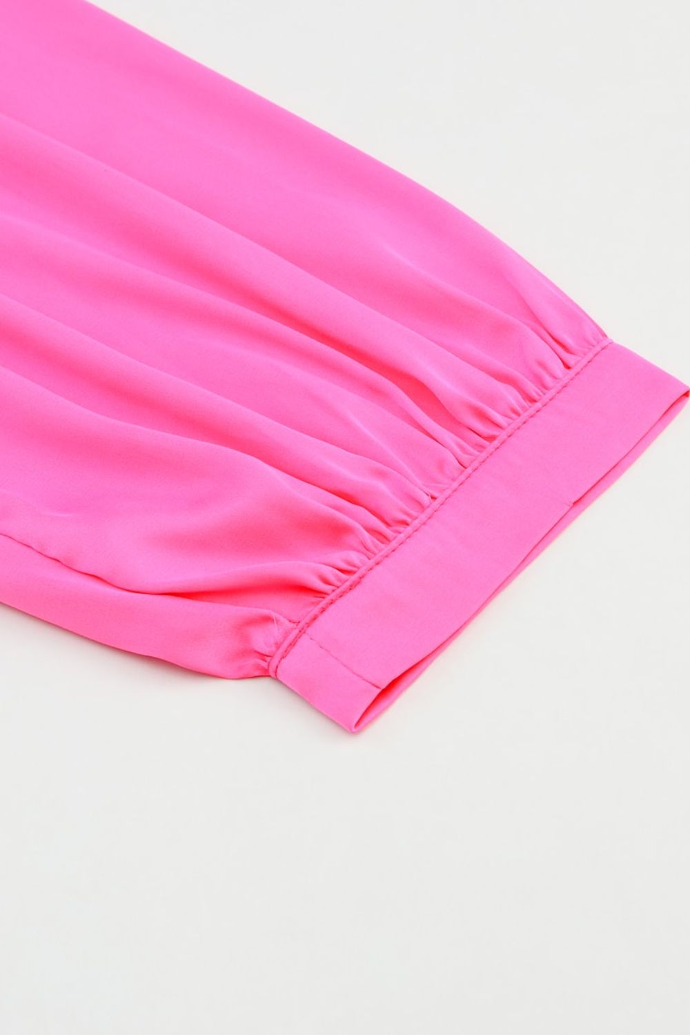 Fuchsia Pink Round Neck Long Sleeve Blouse - MARIGOLD