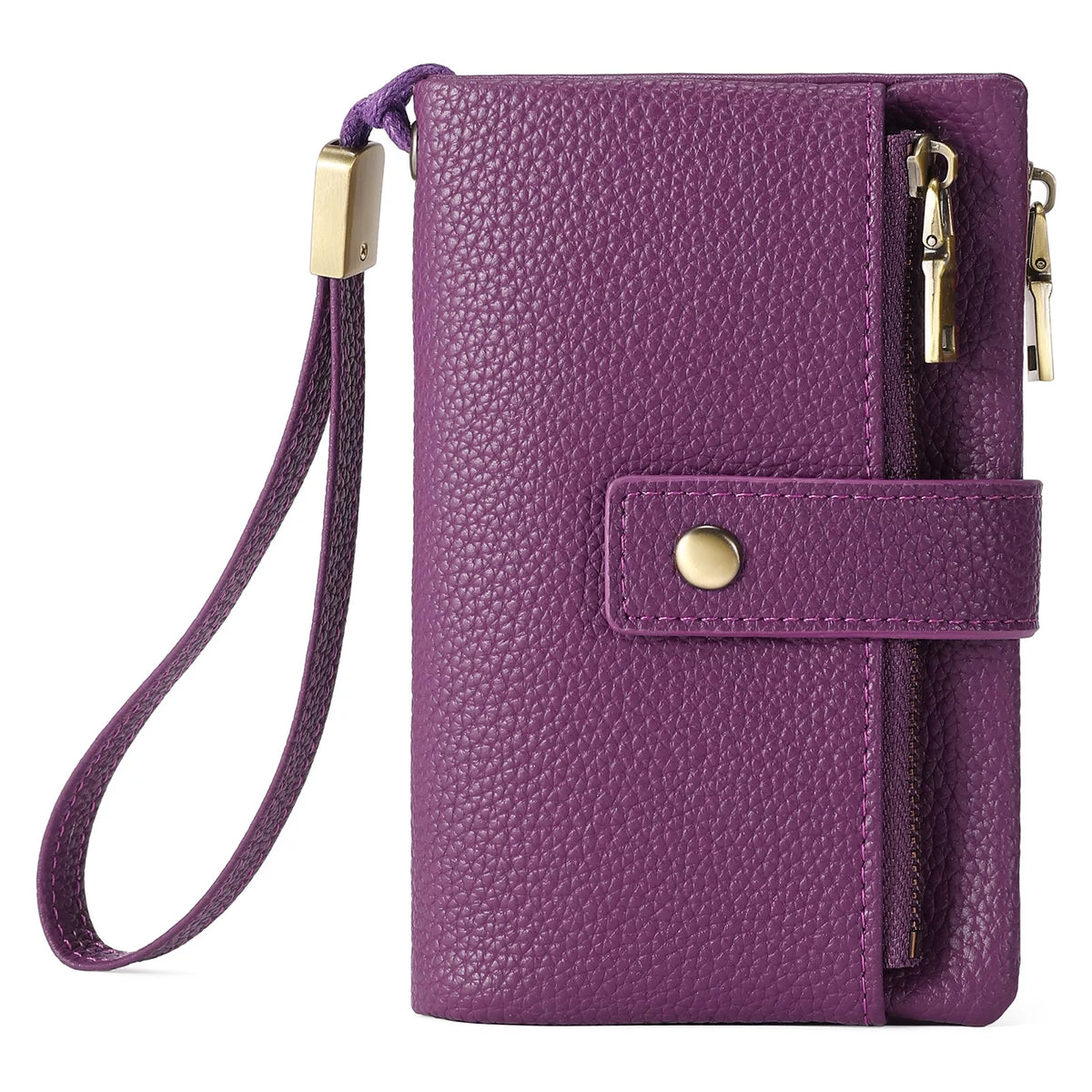 Vegan wristlet wallet in a solid color with compact design, from Marigold Collections Australia, perfect for everyday use.
