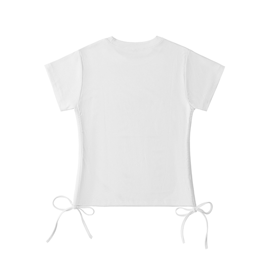 'bride-to-be' white lilies & crystal Drawstring T-Shirt - MARIGOLD COLLECTIONS AUSTRALIA