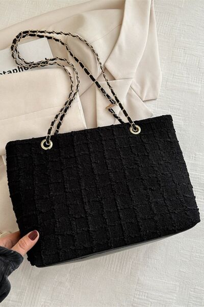 Polyester Texture Chain Tote bag - MARIGOLD