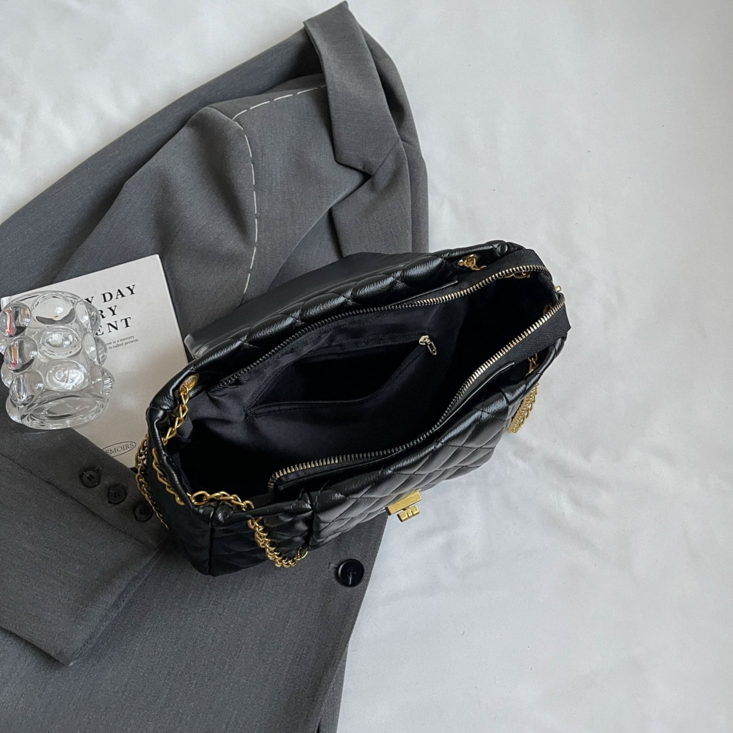 PU Leather Shoulder Bag - MARIGOLD