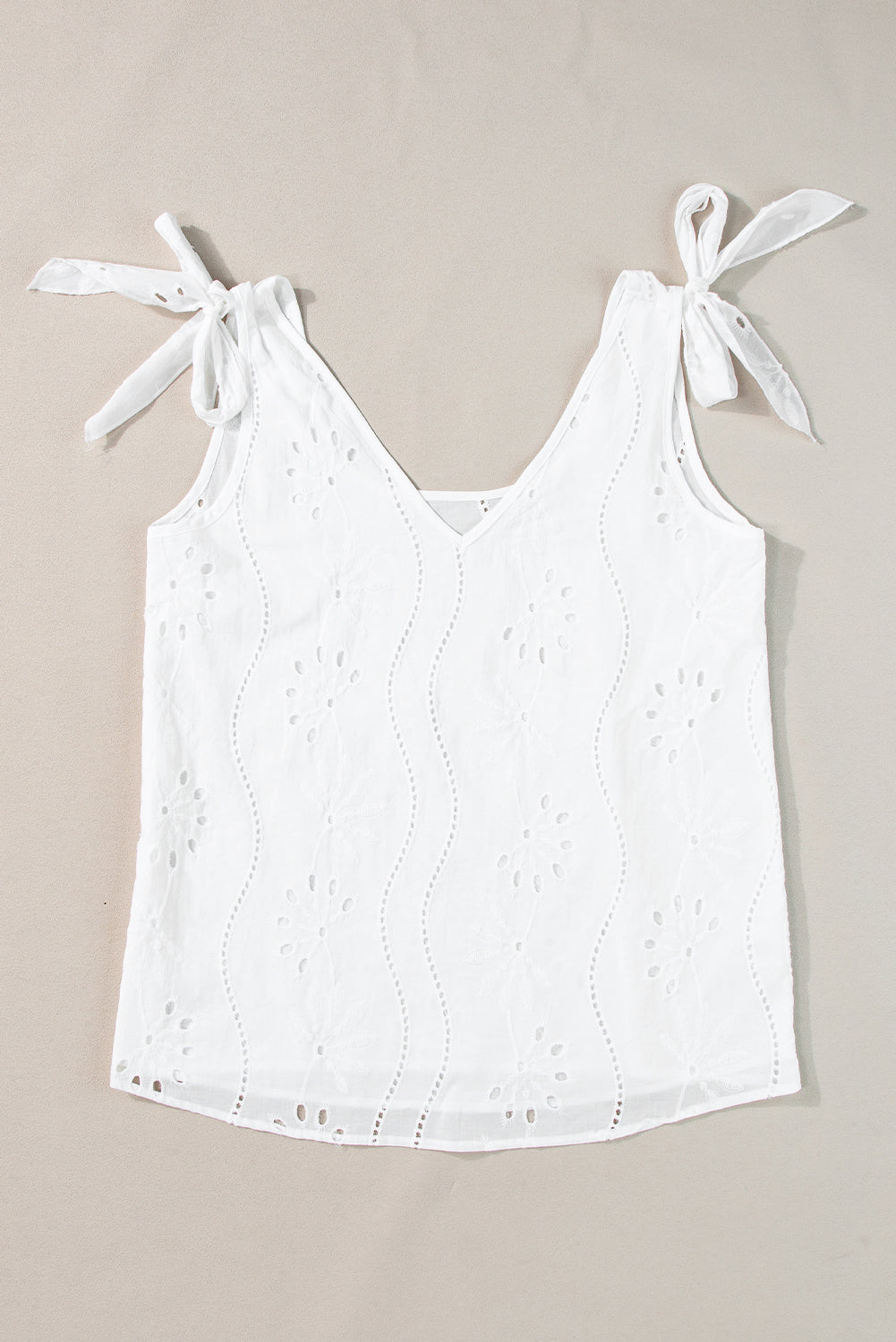 Tie Shoulder V-Neck Tank - MARIGOLD