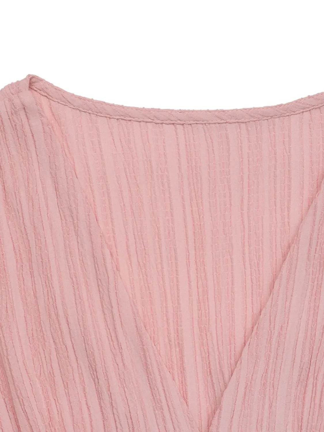 Blush Pink Puff Sleeve Midi Dress - MARIGOLD