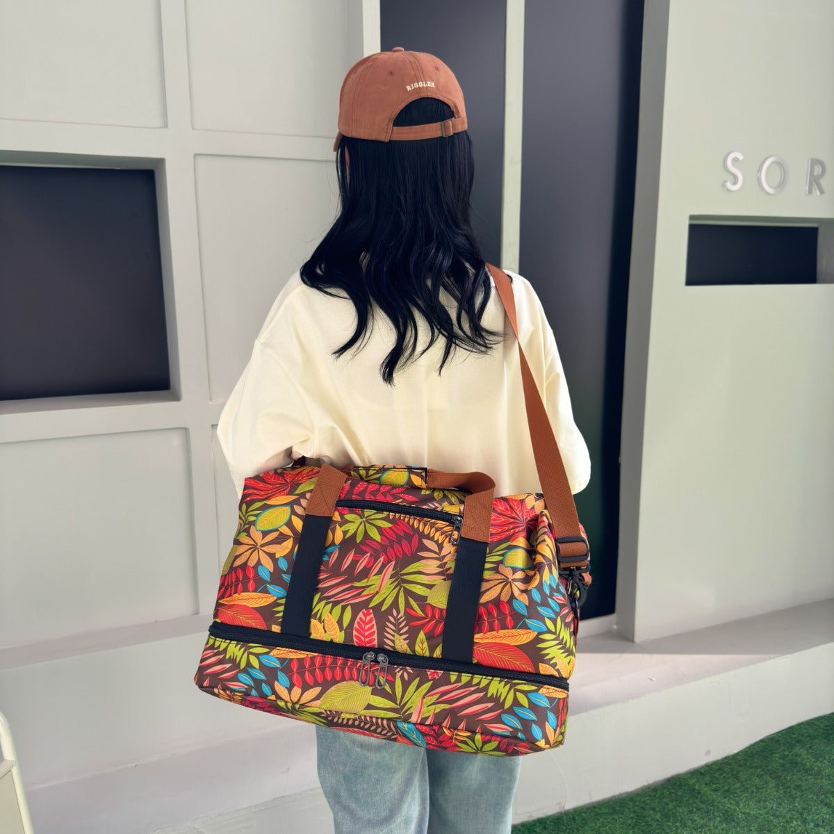 Canvas Printed Travel Bag - MARIGOLD