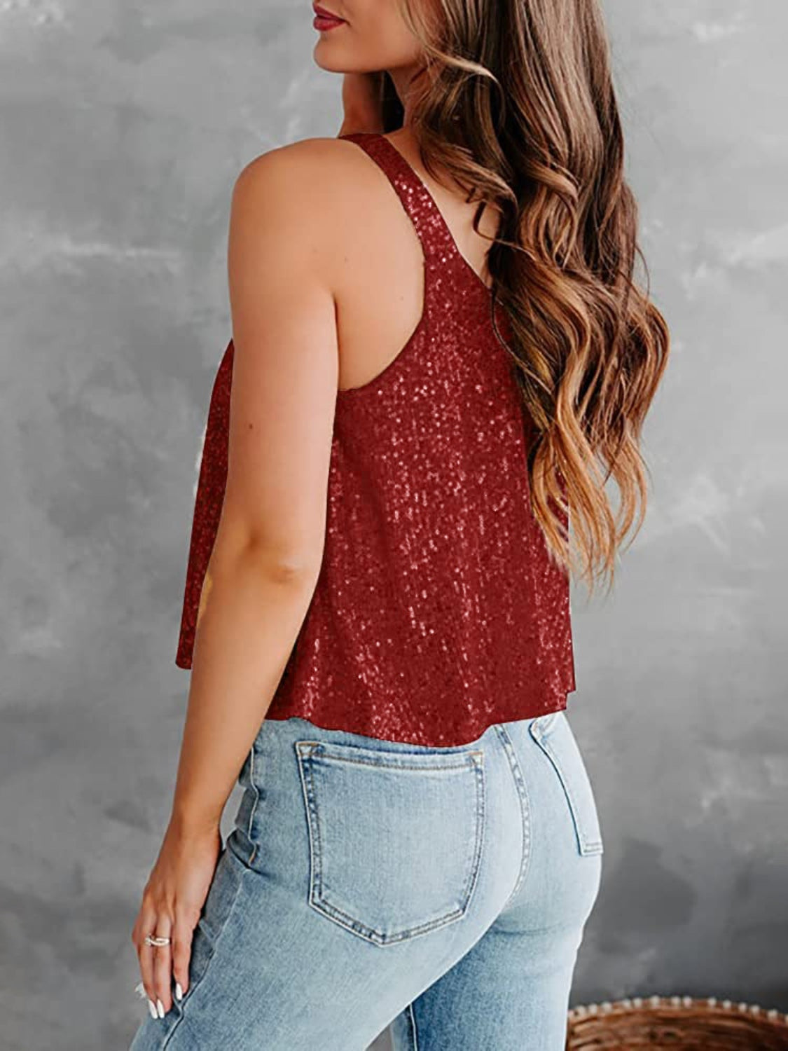 Glam Sequin Tank Top - MARIGOLD
