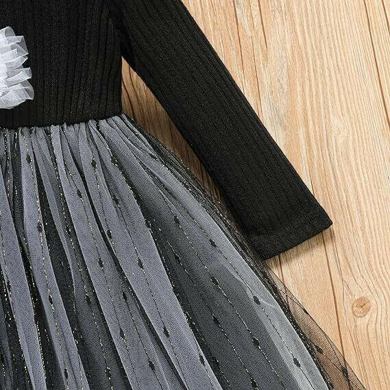 New Girls White Swan Princess Black Tulle Dress - MARIGOLD