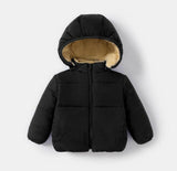 Kids Puffer Jacket Black Teddy Lined Puffer Jacket