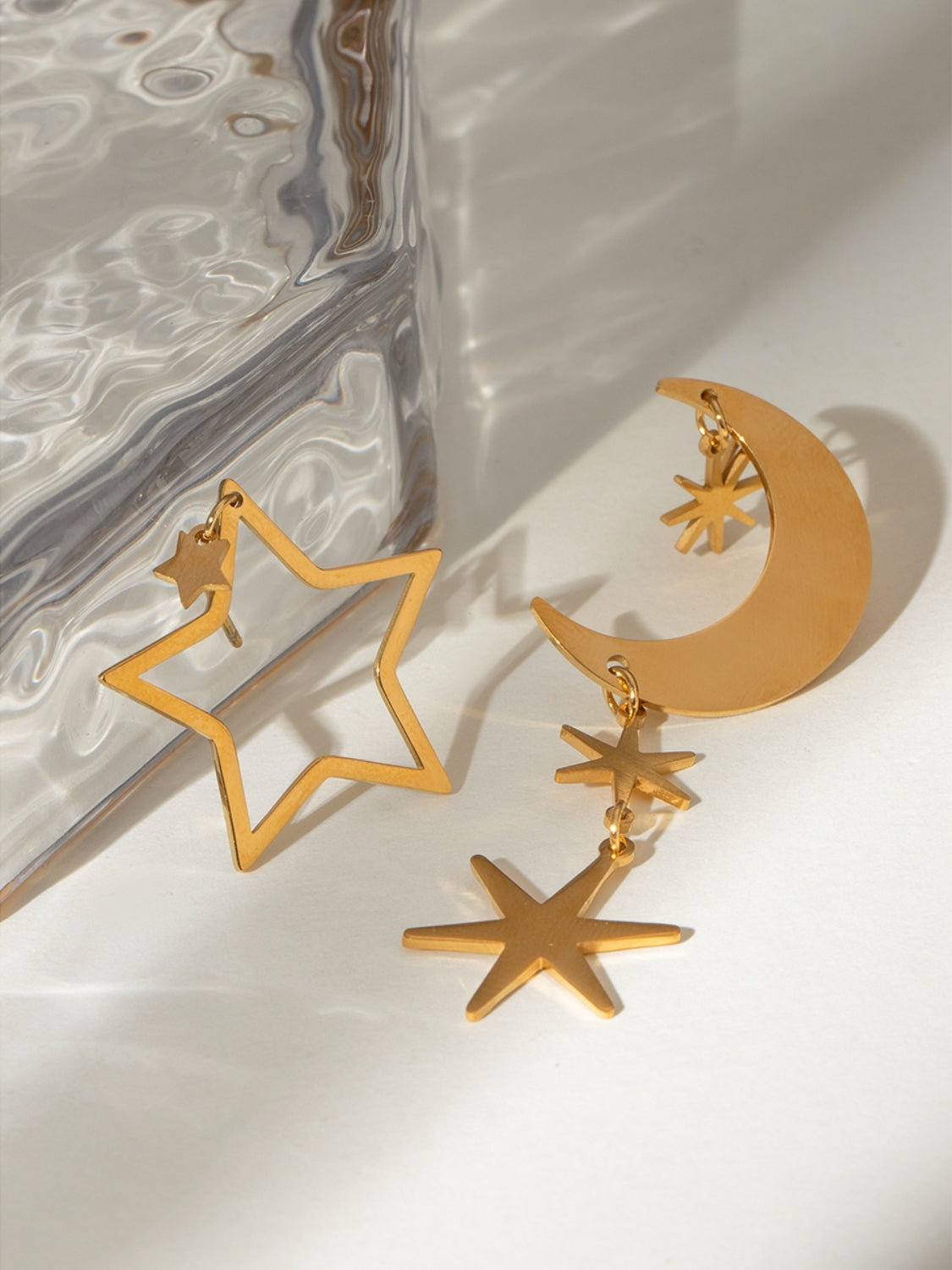 Moon & Star Dangle Earrings - MARIGOLD