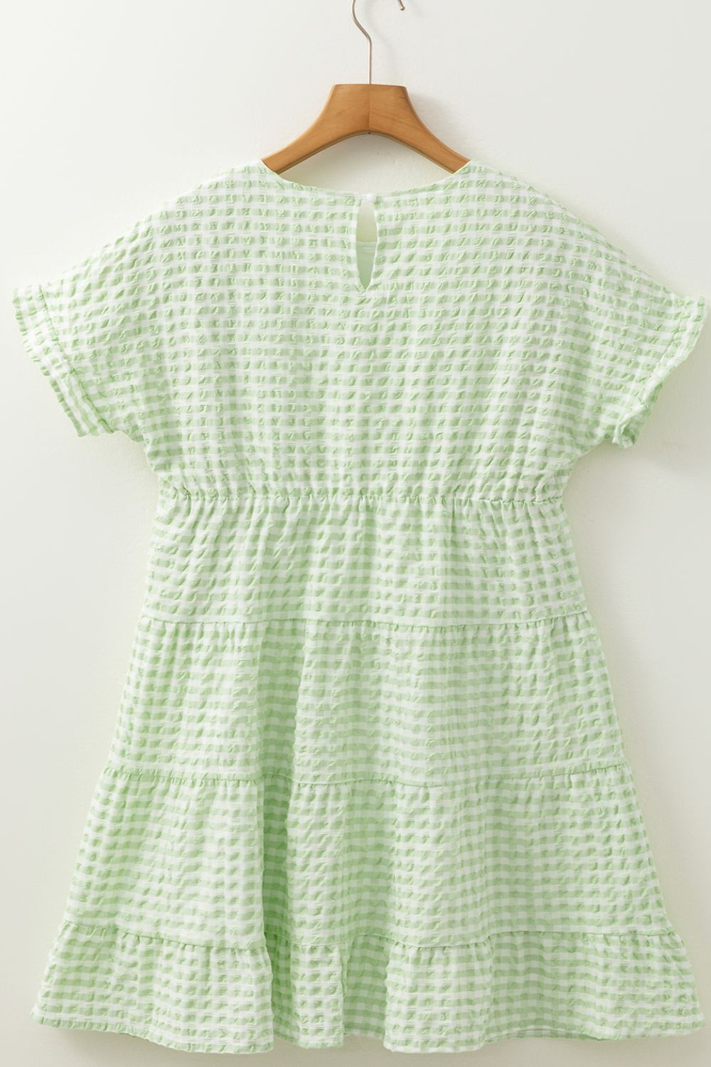 Textured Short Flutter Sleeve Tiered Mini Dress - MARIGOLD