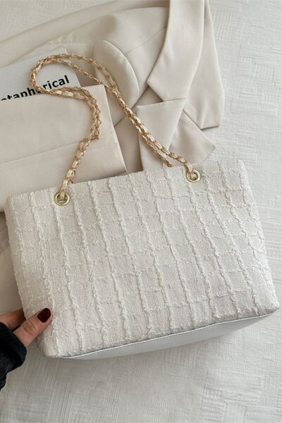 Polyester Texture Chain Tote bag - MARIGOLD