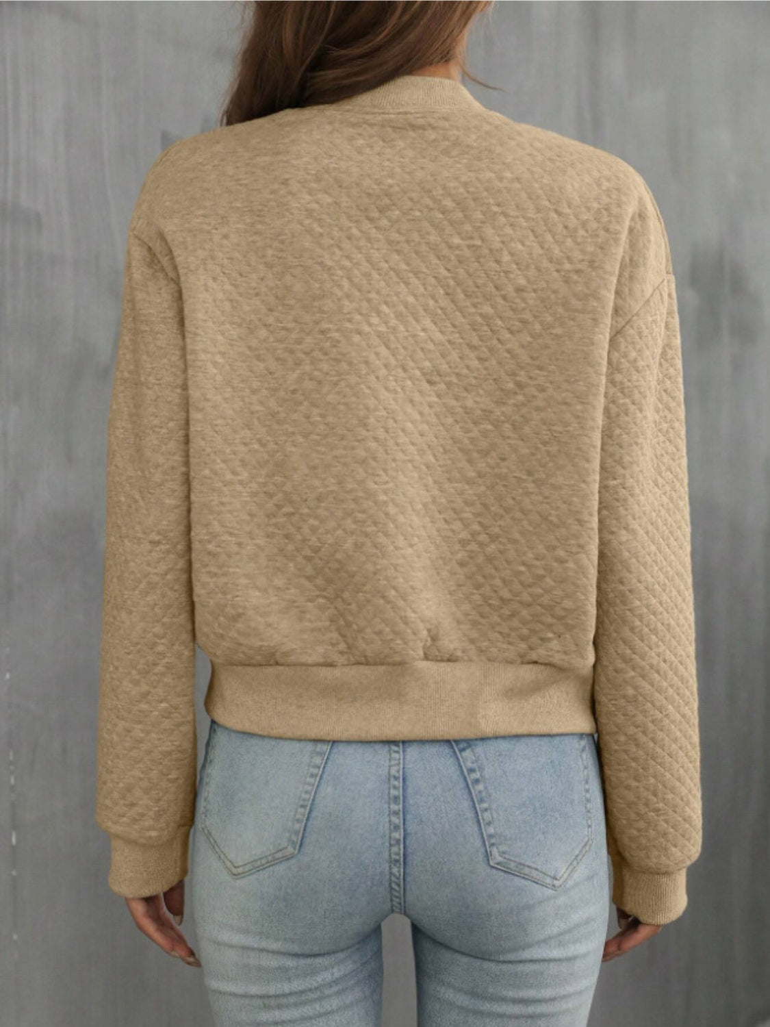 Zip Up Long Sleeve Jacket - MARIGOLD