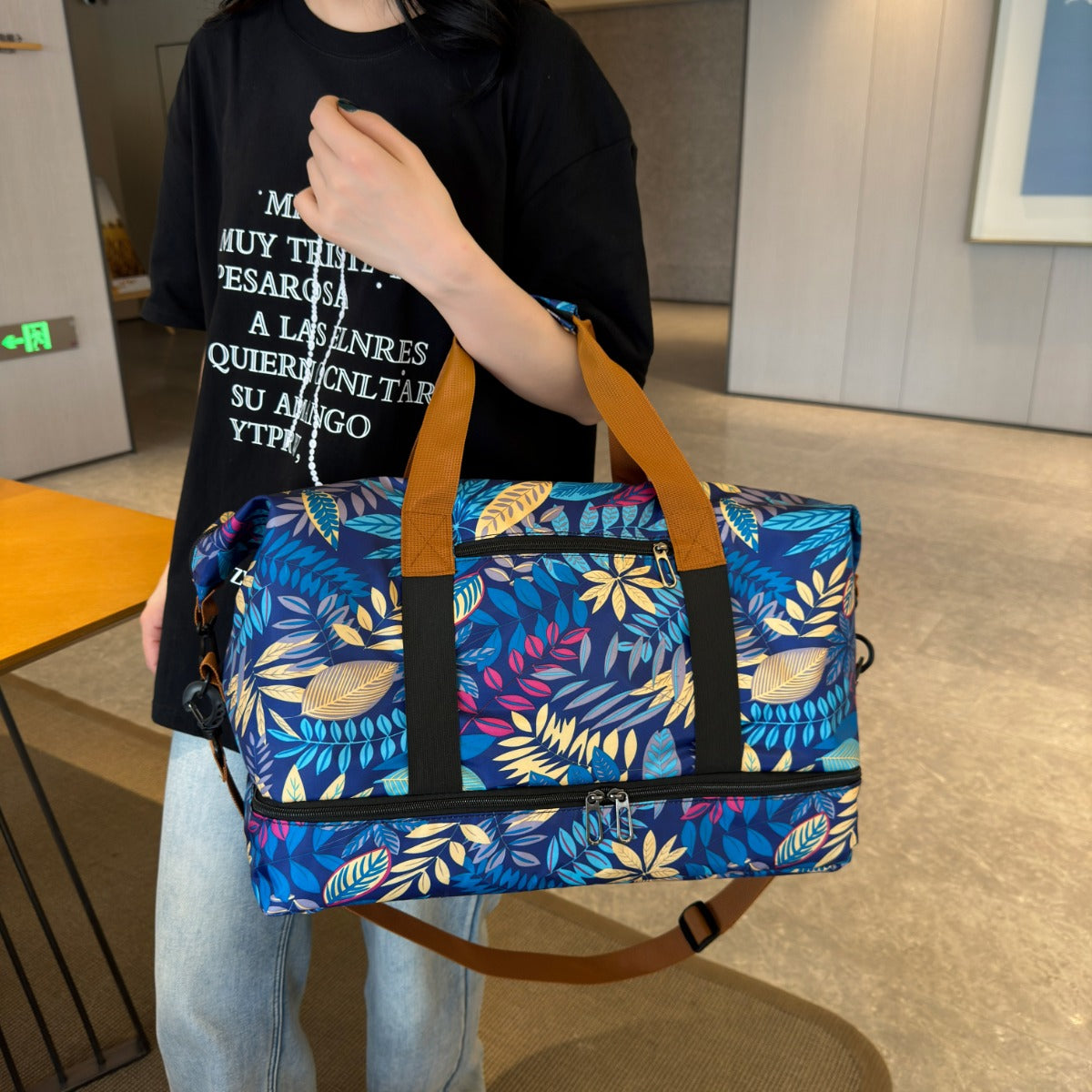 Canvas Printed Travel Bag - MARIGOLD