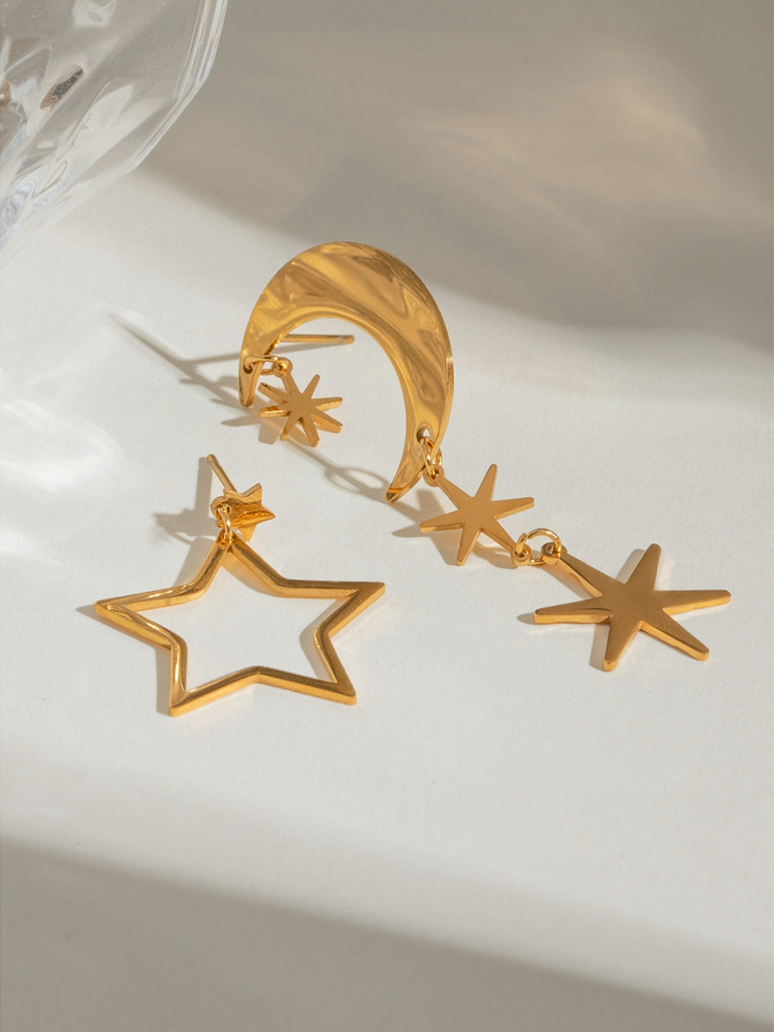 Moon & Star Dangle Earrings - MARIGOLD