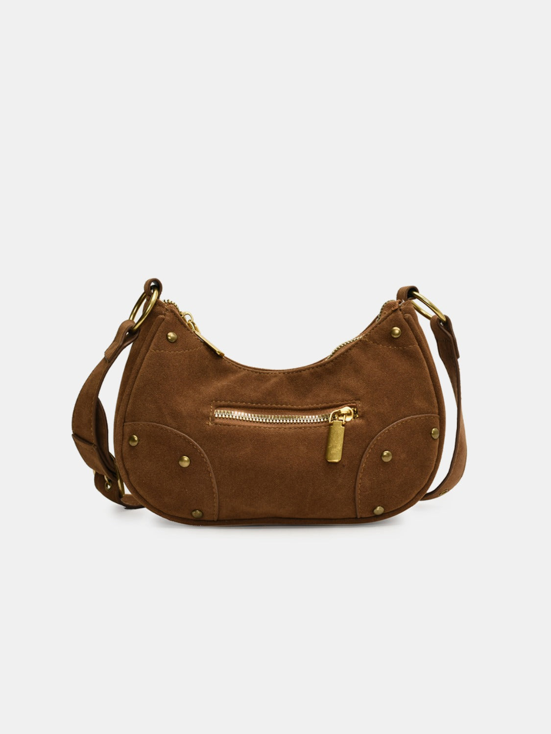 Suede Adjustable Strap Shoulder Bag - MARIGOLD