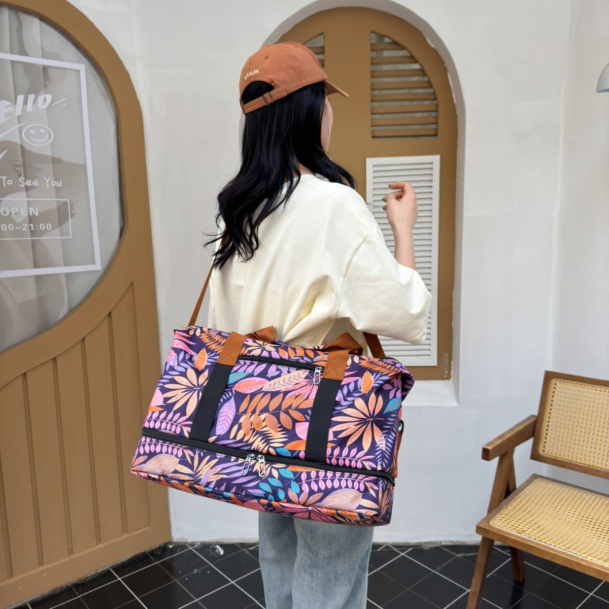 Canvas Printed Travel Bag - MARIGOLD