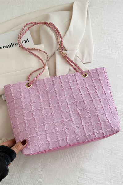 Polyester Texture Chain Tote bag - MARIGOLD