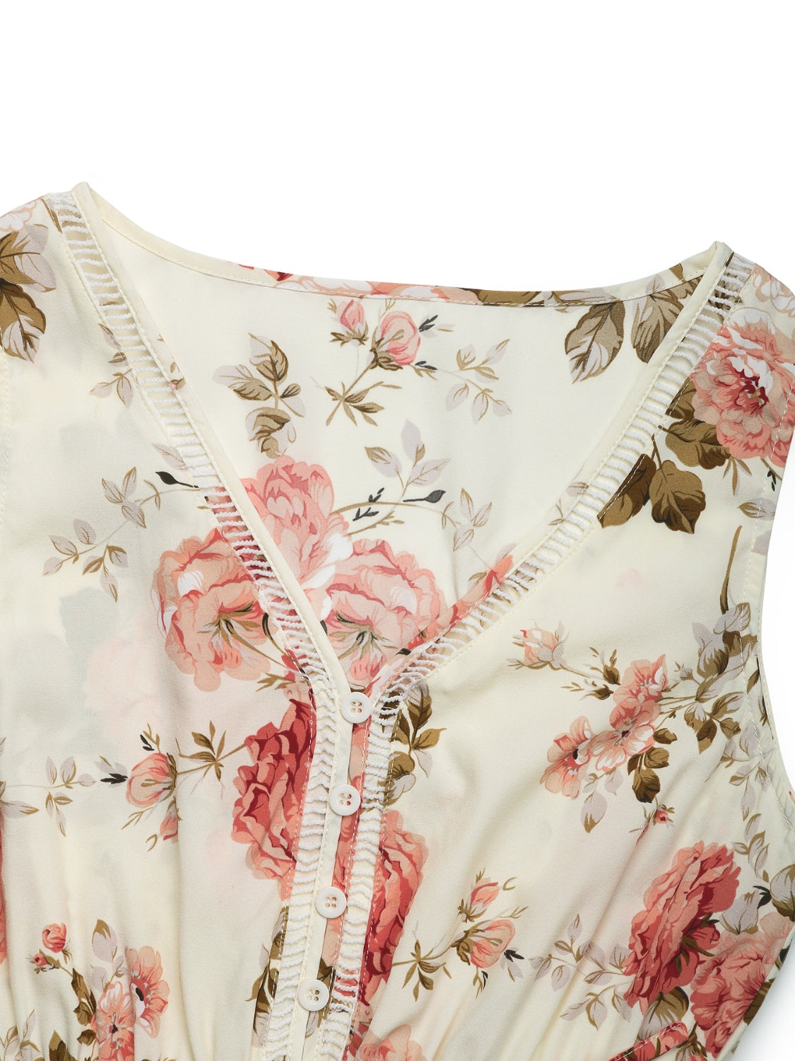 Floral V-Neck Ruffled Hem Midi Dress - MARIGOLD