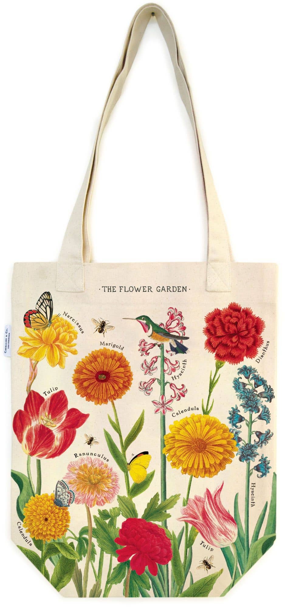 Cavallini Tote Bag - Flower Garden - MARIGOLD COLLECTIONS AUSTRALIA