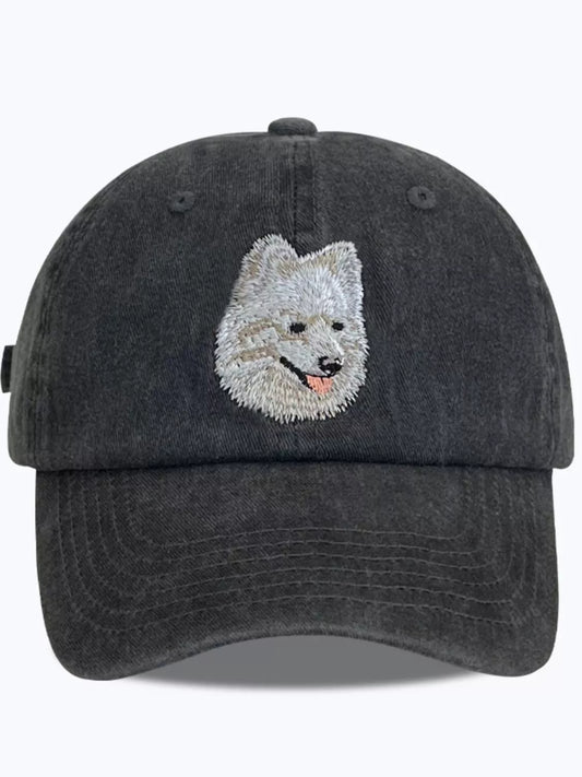 Pooch Baseball Cap - Washed Cotton Dog Lover Hat samoyed
