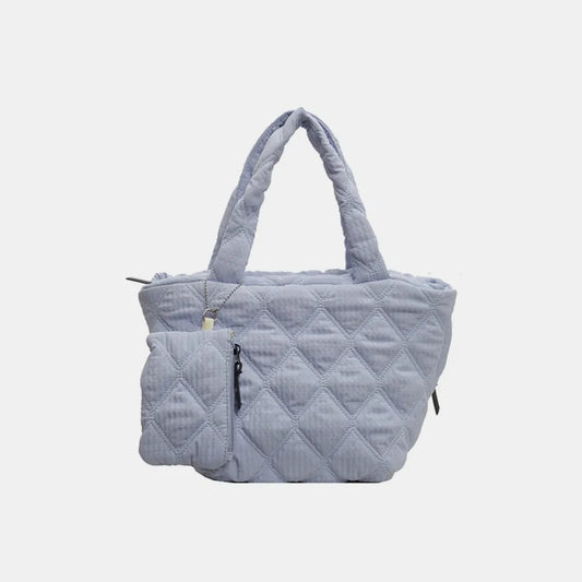 Soft Diamond Medium Tote Bag light blue