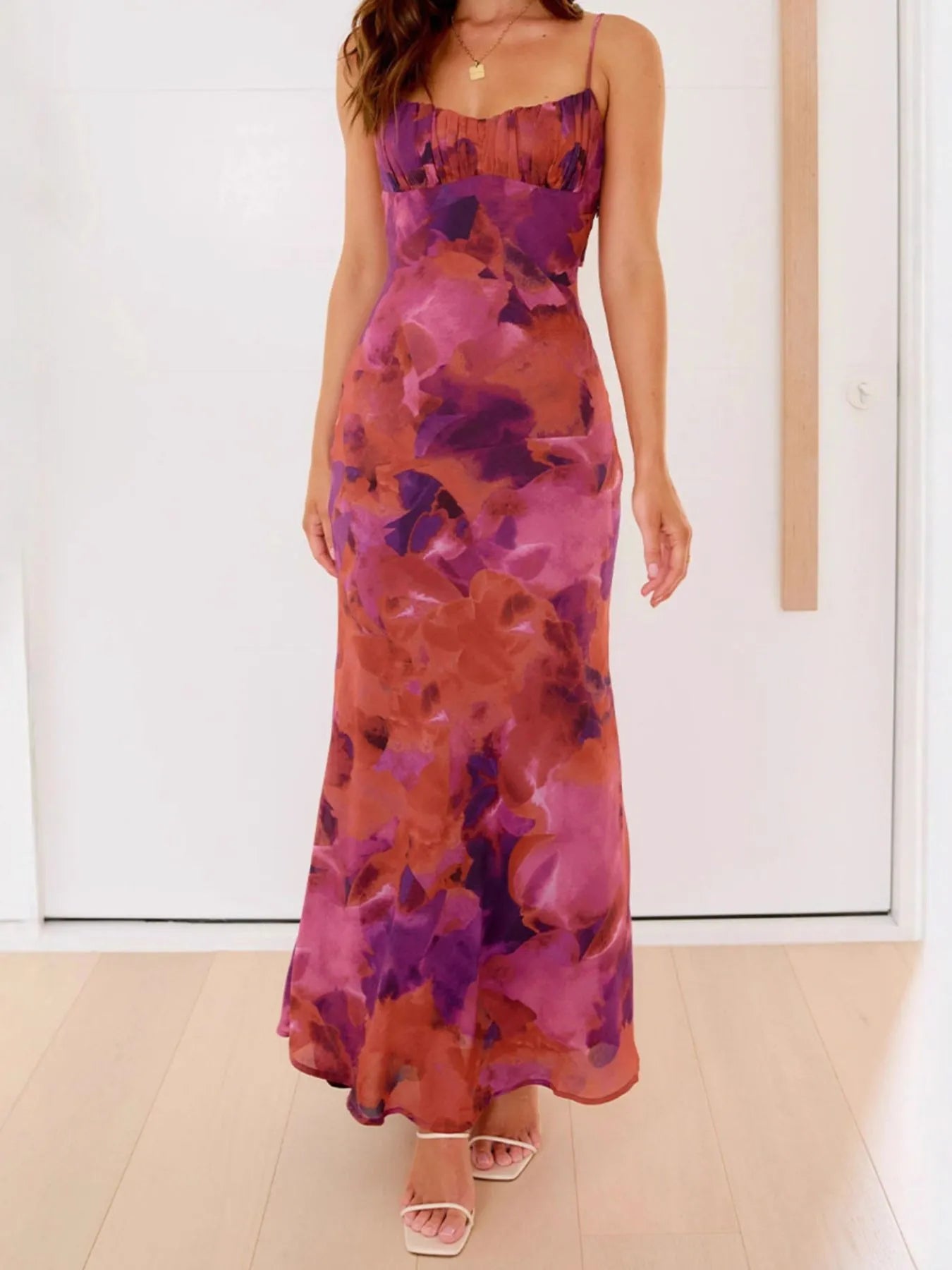 Twist Back Cami Maxi Dress rose