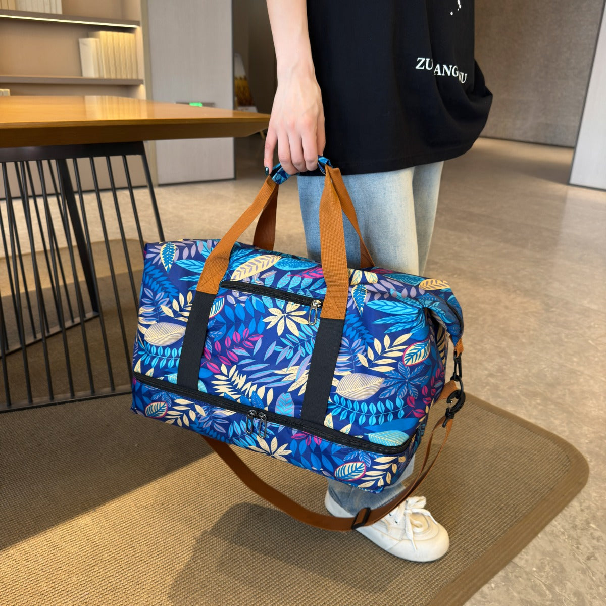 Canvas Printed Travel Bag - MARIGOLD