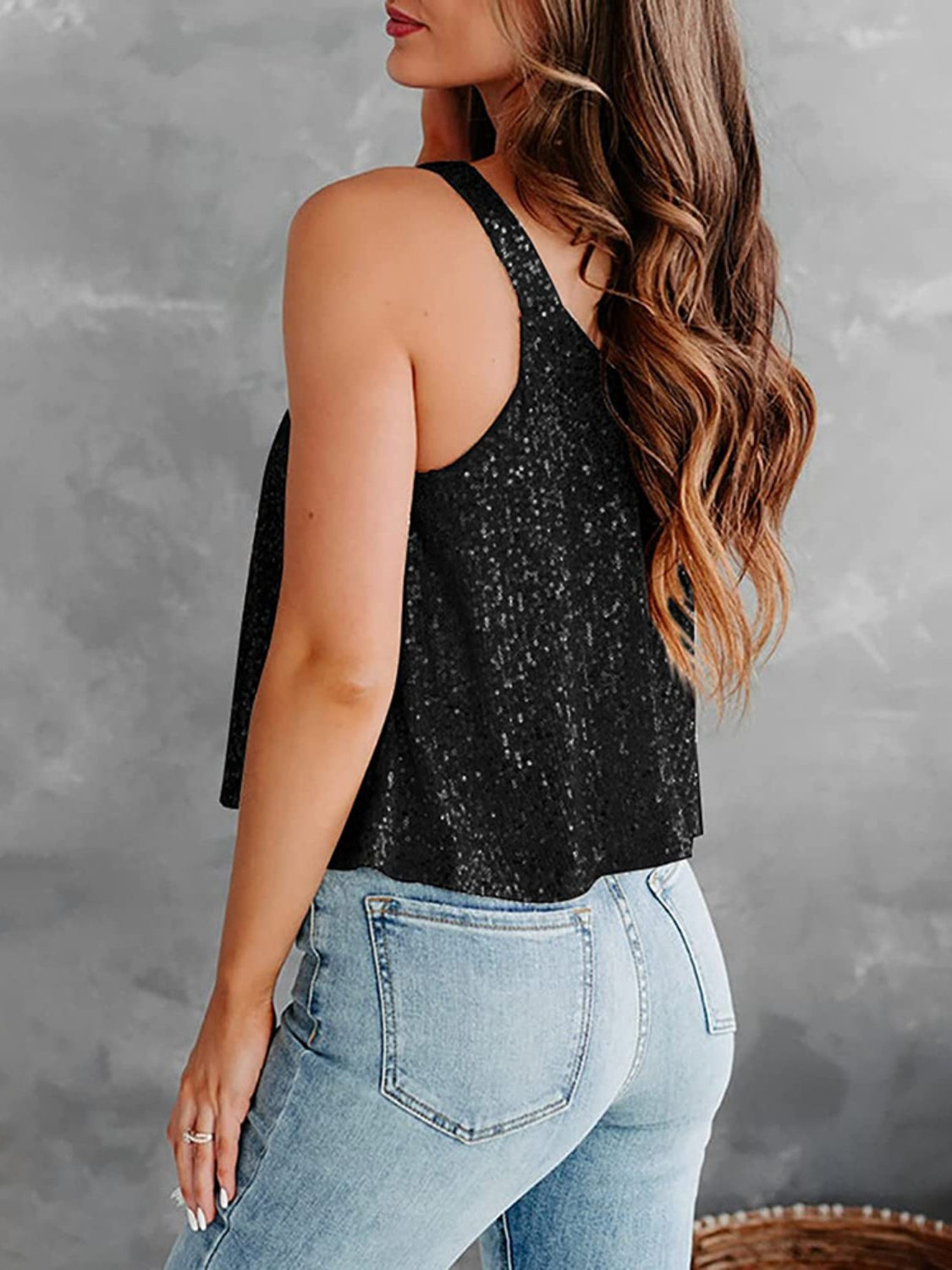 Glam Sequin Tank Top - MARIGOLD