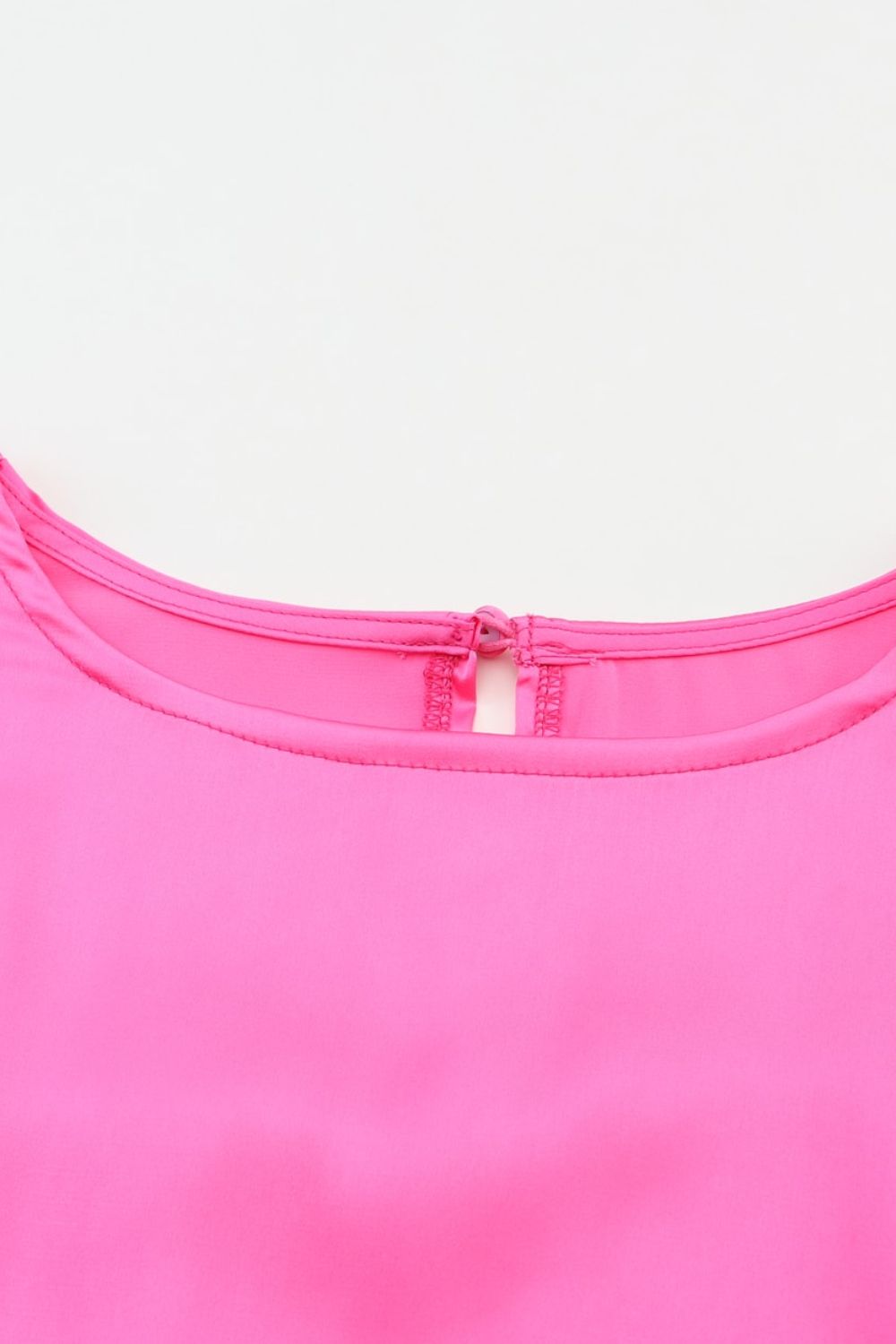 Fuchsia Pink Round Neck Long Sleeve Blouse - MARIGOLD