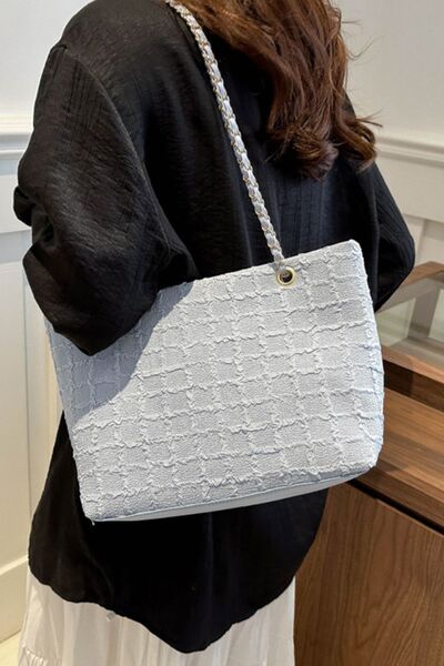 Polyester Texture Chain Tote bag - MARIGOLD