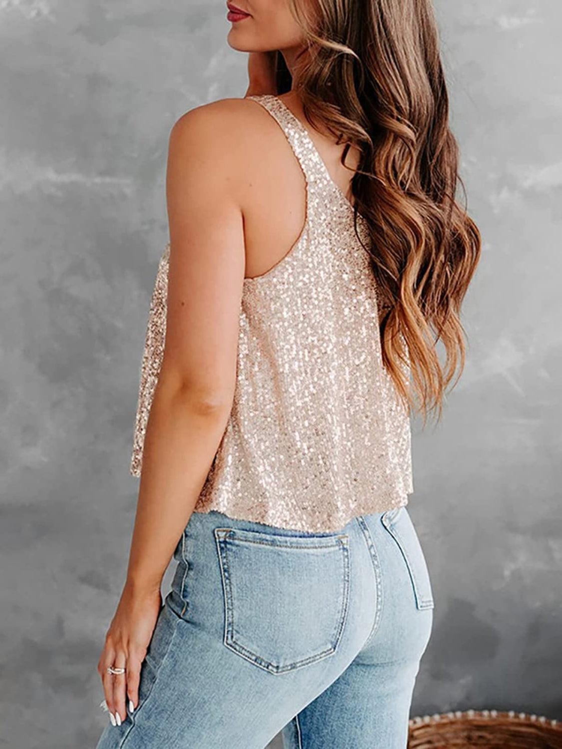 Glam Sequin Tank Top - MARIGOLD