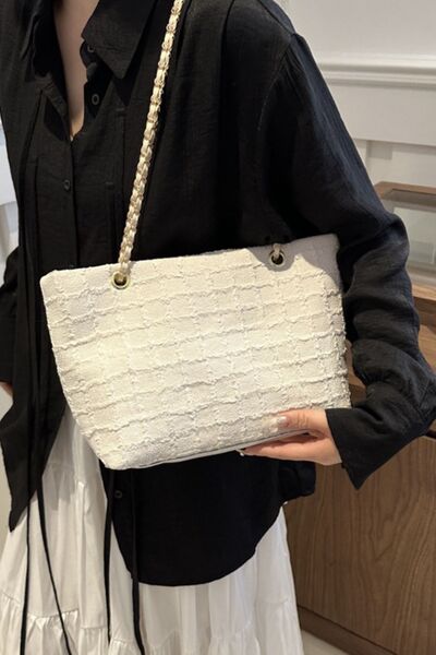 Polyester Texture Chain Tote bag - MARIGOLD