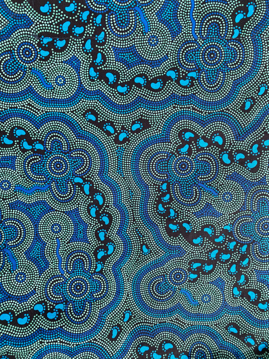 Authentic On Walkabout Blue Chiffon Cotton Sarong - MARIGOLD COLLECTIONS AUSTRALIA