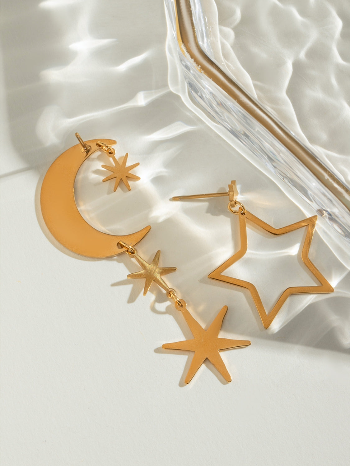 Moon & Star Dangle Earrings - MARIGOLD
