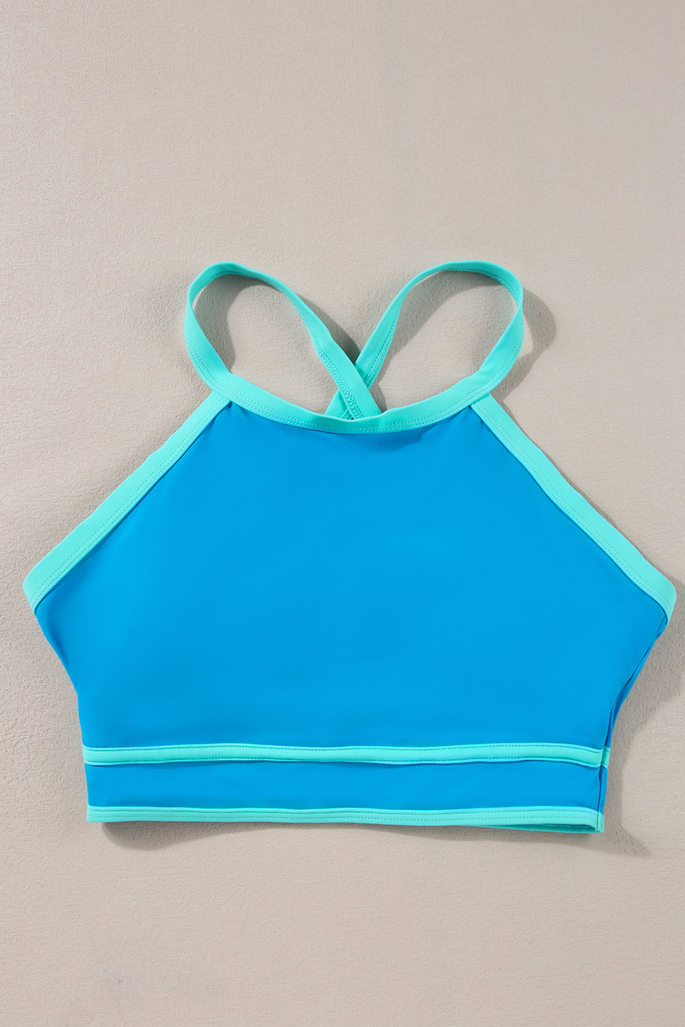 Crisscross Round Neck Two-Piece Swim Set - MARIGOLD