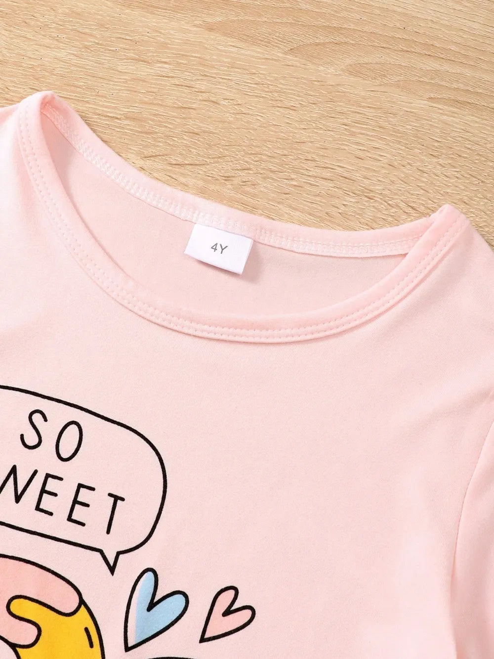 Donut Print T-Shirt and Shorts Set - MARIGOLD