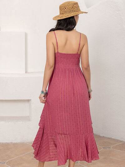 Cutout Tiered Sweetheart Neck Cami Dress - MARIGOLD