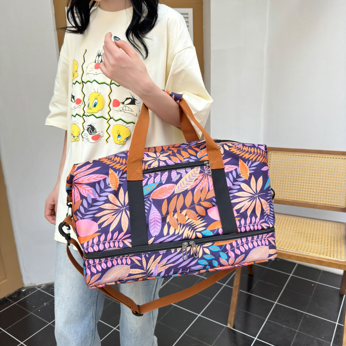 Canvas Printed Travel Bag - MARIGOLD