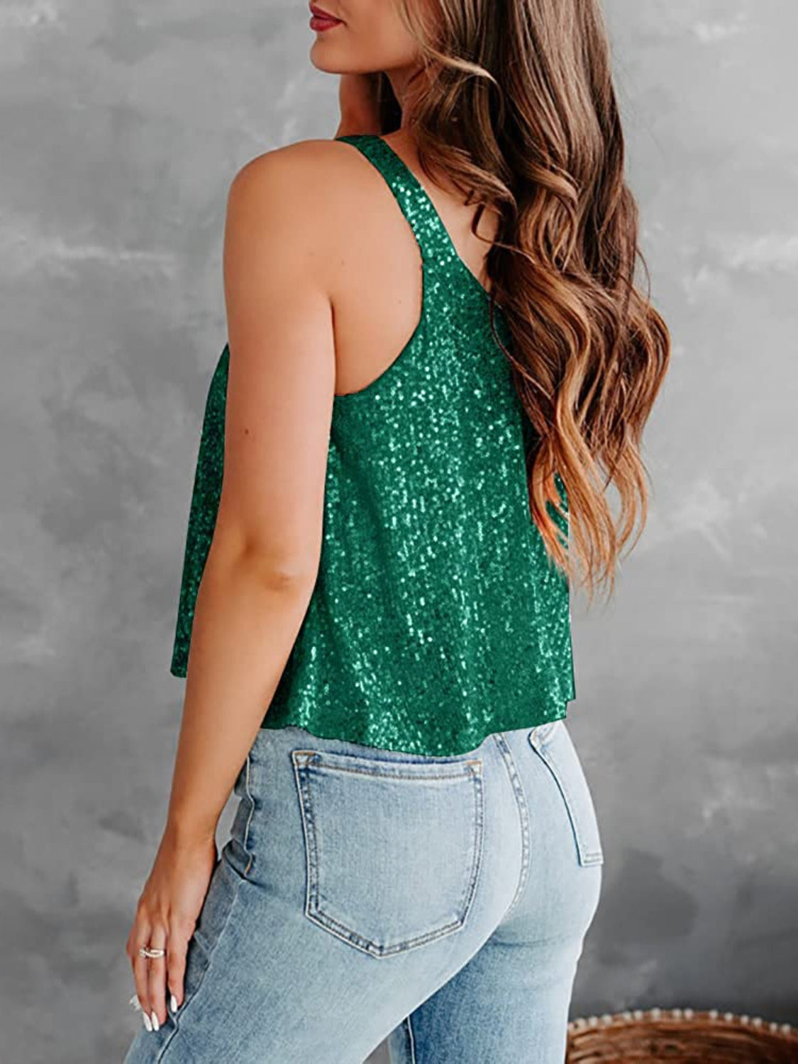 Glam Sequin Tank Top - MARIGOLD