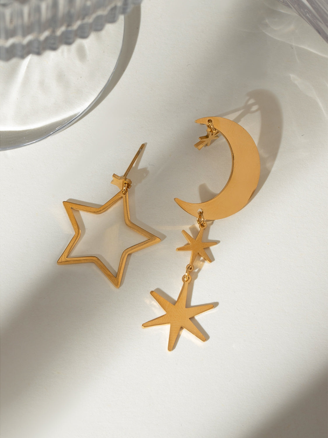 Moon & Star Dangle Earrings - MARIGOLD