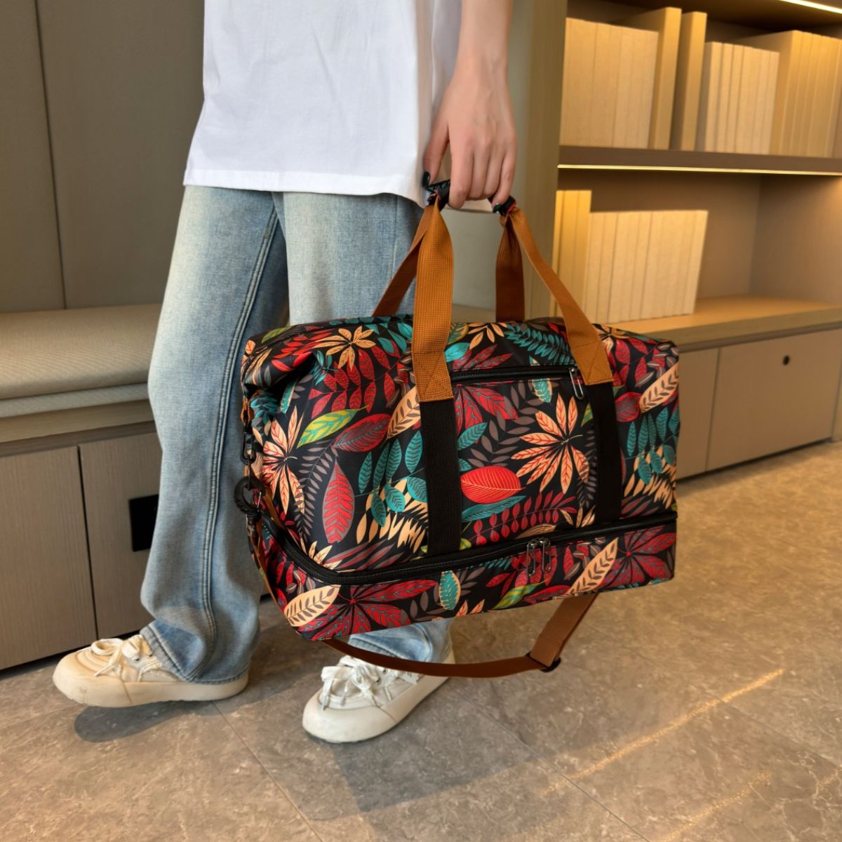 Canvas Printed Travel Bag - MARIGOLD