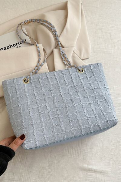 Polyester Texture Chain Tote bag - MARIGOLD