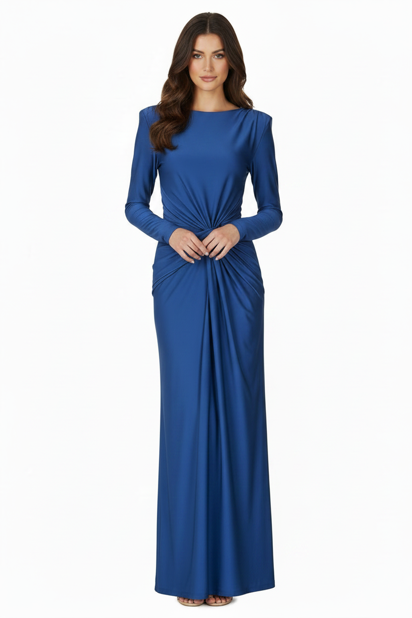 Twist Detail Long Sleeve Maxi Dress