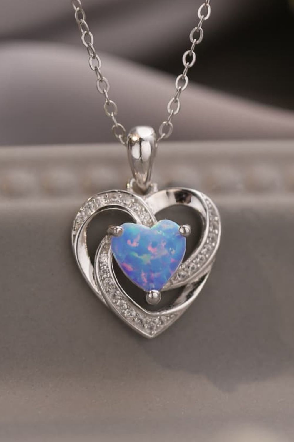 help with keywords for Australian Opal Heart Pendant Necklace blue