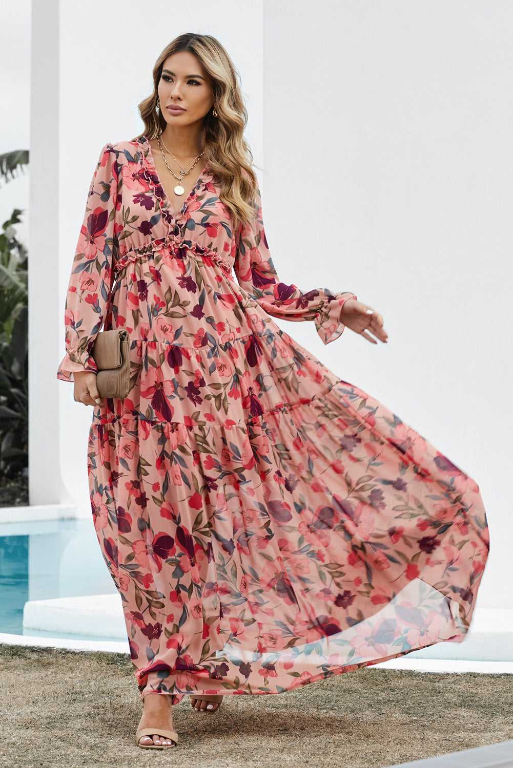 long sleeve boho maxi dress australia A-Line Lace Chiffon Tea Length Wedding Dress Off the Shoulder Bridal Shower Dress COCOMELODY CW3431, 20 Days / Ivory / US4-UK6-EUR34 main image 0
