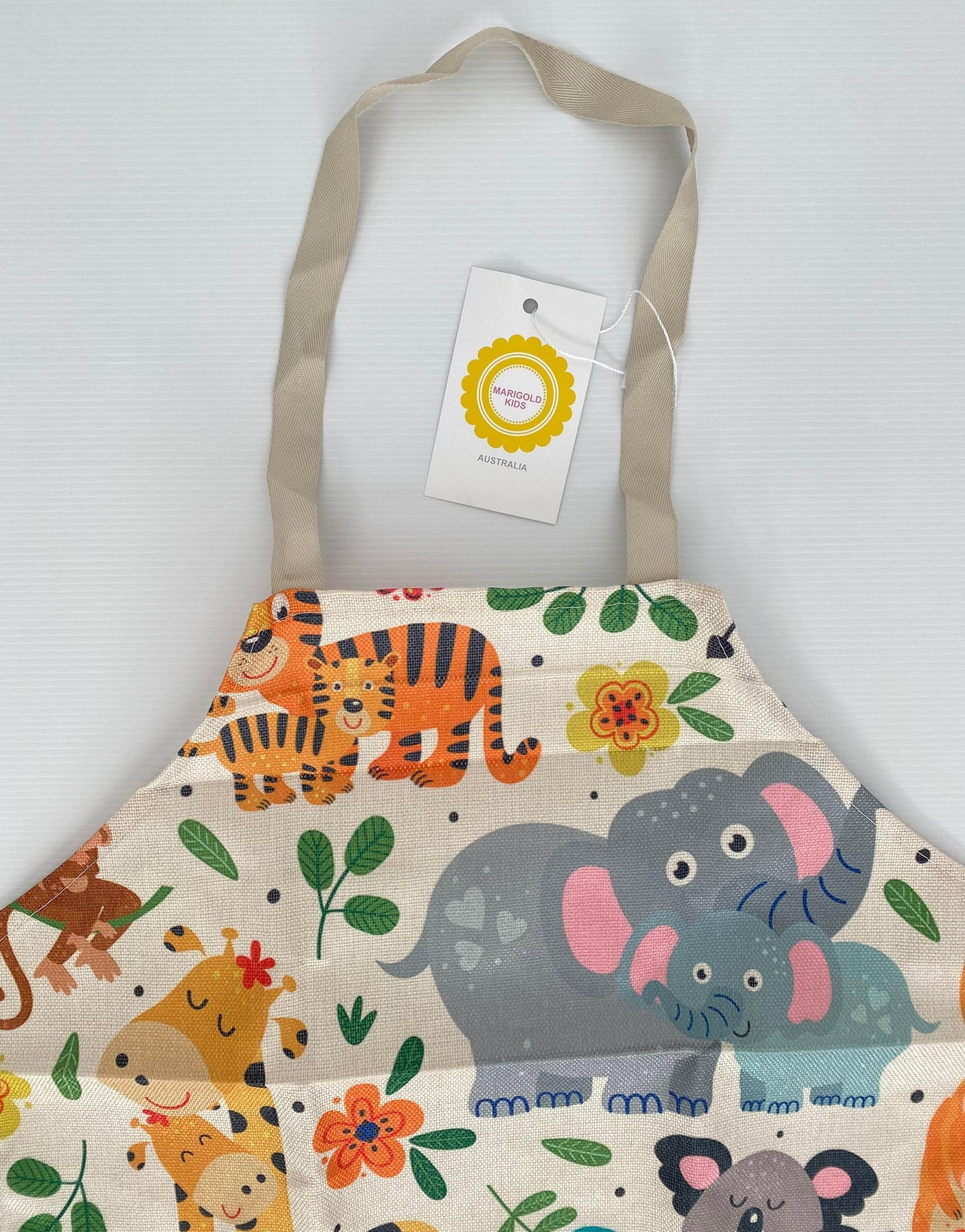 Kids Jungle Animal Print Apron - MARIGOLD
