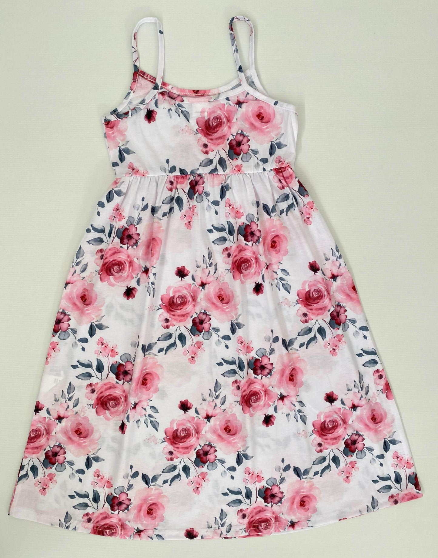 New Girls Dress: Pretty Pink Floral Print Maxi Dress - MARIGOLD