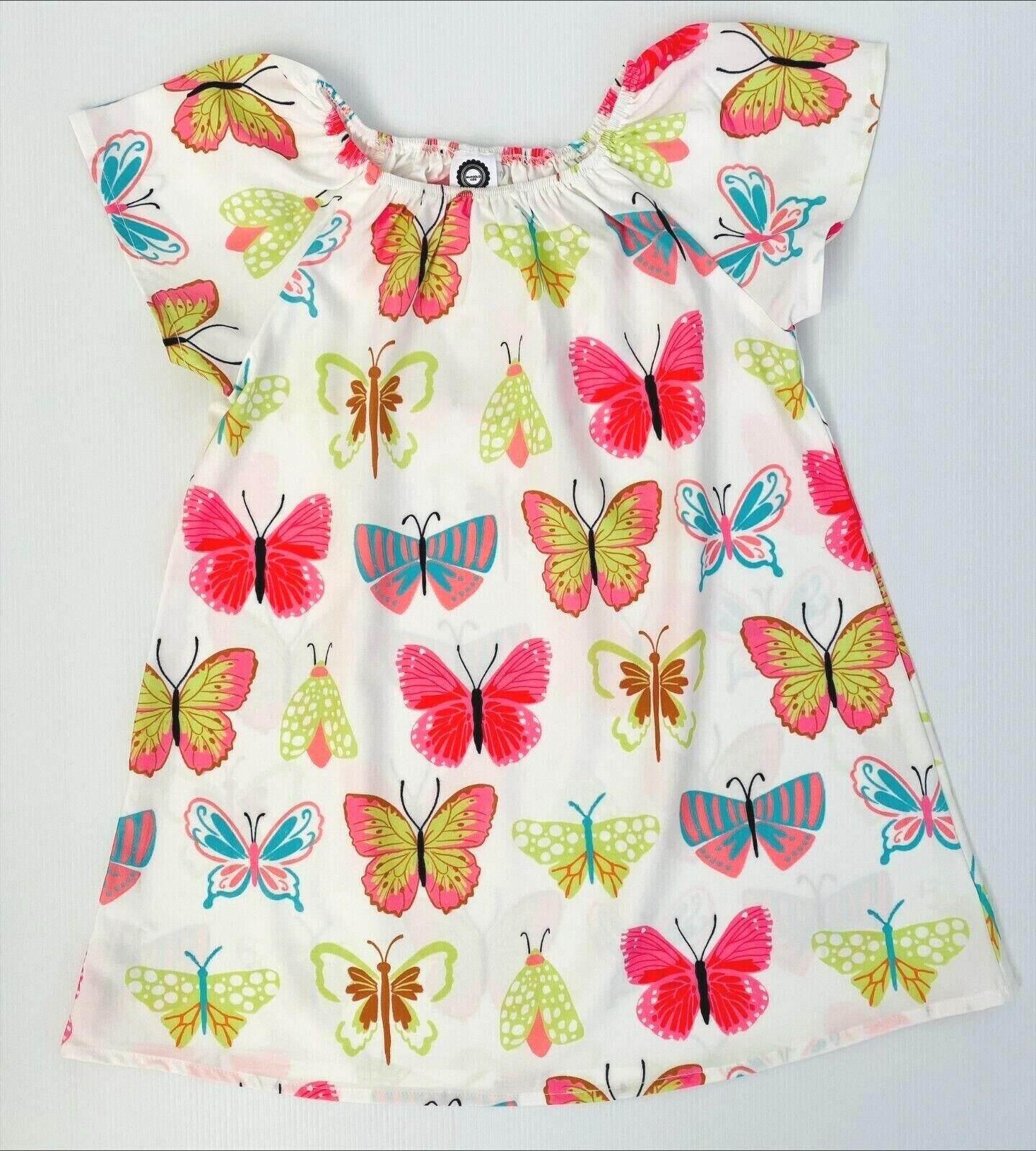 Colourful Butterfly Print Shift Dress - MARIGOLD