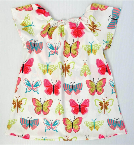 Colourful Butterfly Print Shift Dress - MARIGOLD