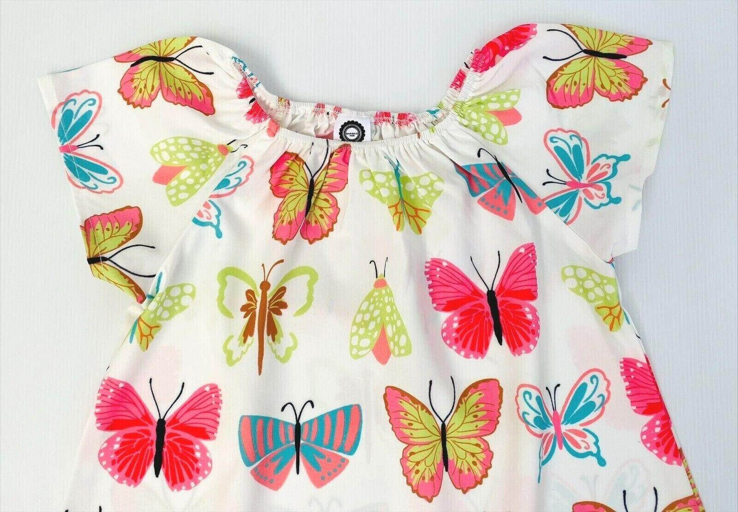 Colourful Butterfly Print Shift Dress - MARIGOLD